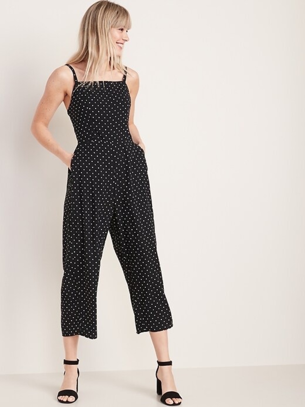 Old Navy Cropped Pant Polka Dot Jumpsuit - EUC